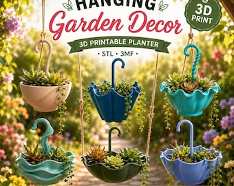 Umbrella Planter STL | 3D Printable Garden Decor