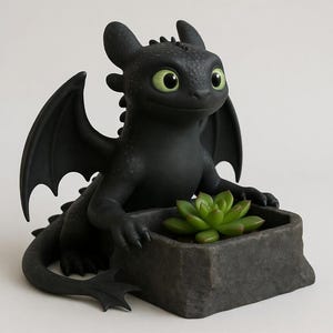 Organizador de escritorio con forma de dragón (archivo STL) - Figura de dragón para impresión 3D - Portalápices de Furia Nocturna imagen 3