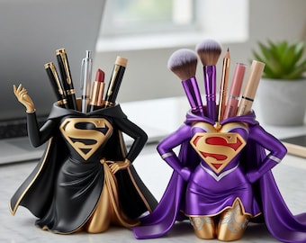 Portalápices Super Mamá STL / Organizador para impresión 3D / Regalo para el Día de la Madre