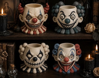 Creepy Clown Organizer STL Bundle, Horror Clown Container 3D Print Files