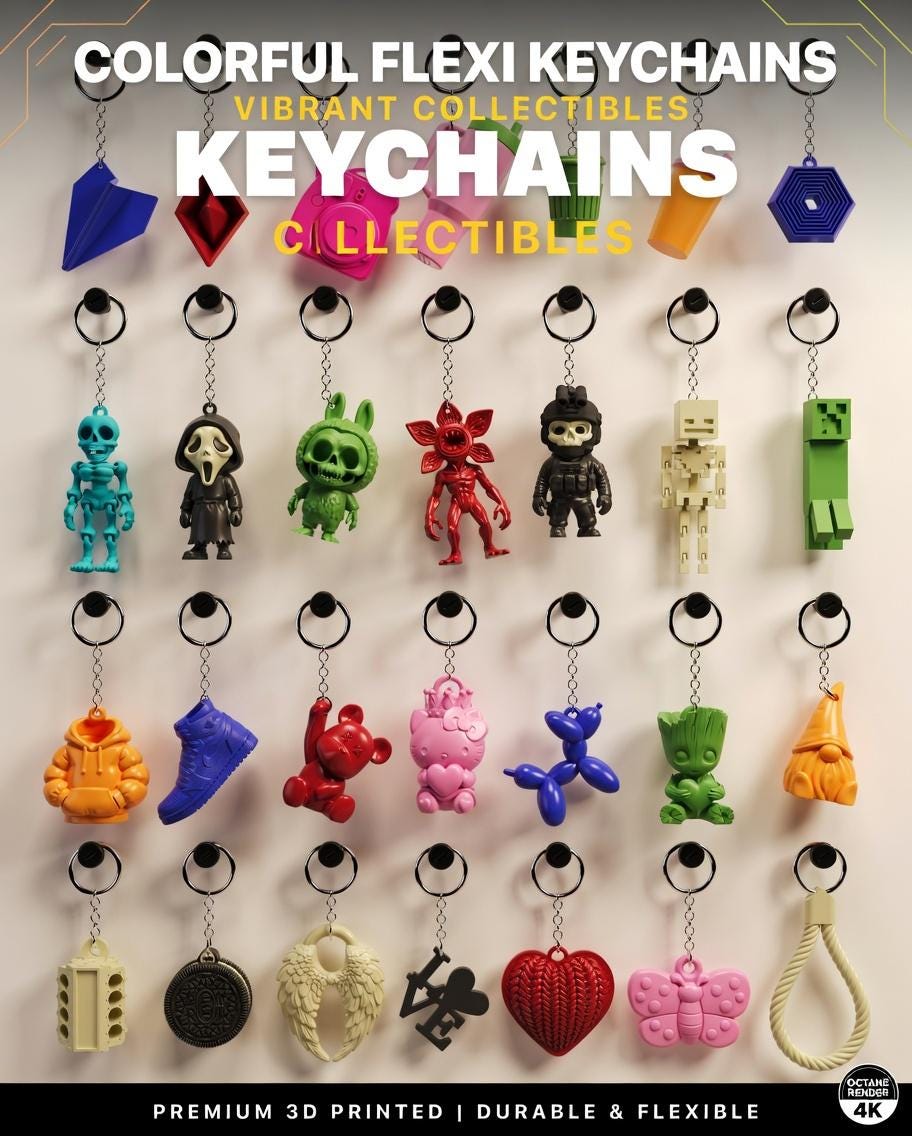 Mega Keychain STL Bundle | +28 Keychains 3D Print - Etsy