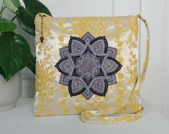 Crossbody Bag Crossbody Purse Crossbody Handbag Embroidered Mandala Bag Embroidered Flower Purse Boho Purse Bohemian Bag Gift for Her