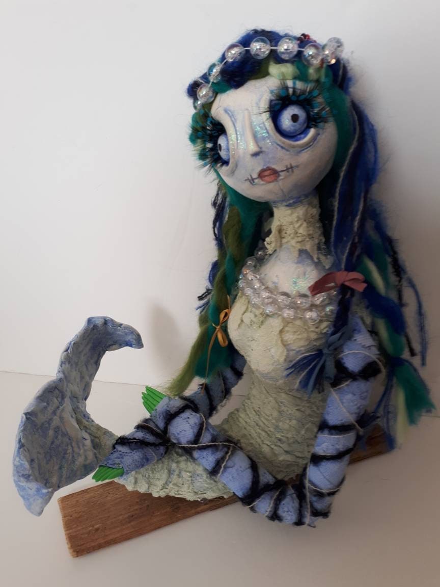 Hand Made Paper Clay Mermaid Art doll Sea Creature Unique | Etsy