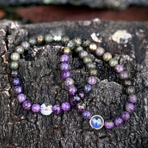 Atlantis Wisdom & Growth | Genuine Atlantisite Purple and Green 6mm Gemstone Bracelet