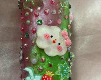 PINK/GREEN Junk Lighter Case | Handmade Resin Lighter Holder | Cute Gift for Her