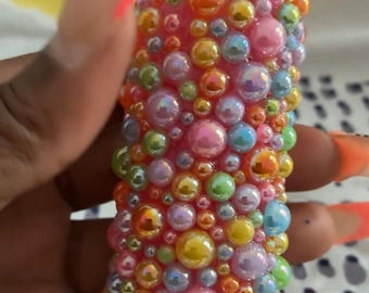 Covered in Pearls Junk Lighter Case | Handmade Resin Lighter Holder | Gift for Her
