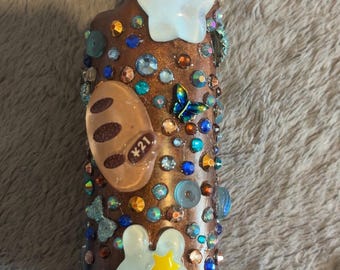 BROWN/BLUE Junk Lighter Case | Handmade Resin Lighter Holder | Gift for Her