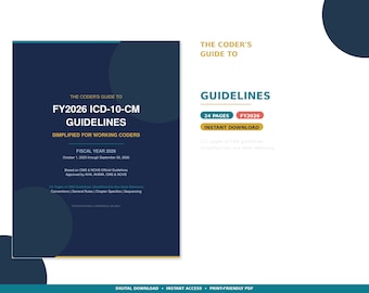 ICD-10-CM Coding Guidelines 2026 Reference Guide | FY2026 Simplified for Coders | Medical Coding PDF | Digital Download
