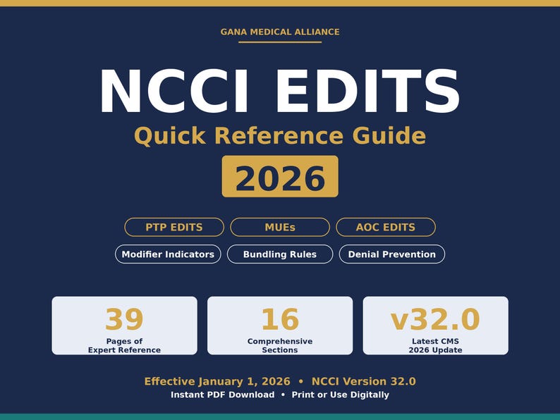 Quick Reference Modifier Guide NCCI Edits 2026 Cheat Sheet | Medical Coder Ptp Mue Modifier Guide ...