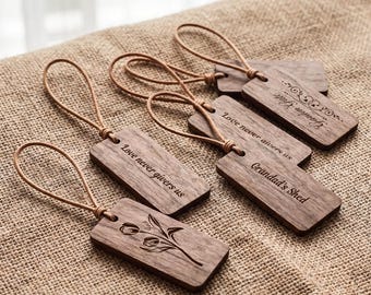 Etiqueta para equipaje de nogal grabada con láser / Etiqueta personalizada para maleta de viaje con nombre y teléfono / Etiqueta de identificación rústica y minimalista para maleta / Regalo para viajeros