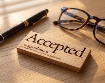 Regalo de ciencia y naturaleza para investigadores, dije académico de madera de nogal o haya, regalo de graduación de doctorado, decoración de escritorio de laboratorio, imán de nevera con soporte para teléfono