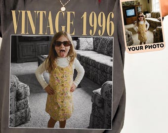 Comfort Colors® Custom Personalized Photo Vintage Shirt, Custom 30th Birthday Tee 90s