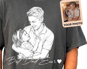 Camiseta personalizada con foto Comfort Colors® para papá, camiseta personalizada para el Día del Padre, regalo para el esposo.