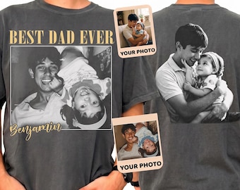 Camiseta Comfort Colors® personalizada con foto para papá, camiseta personalizada con la foto del abuelo, regalo de Navidad
