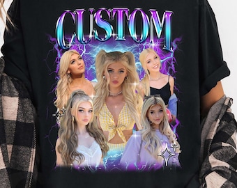 Custom Girlfriend Boyfriend Photo Shirt: Bootleg Rap Tee Style, Personalized Fan Shirt