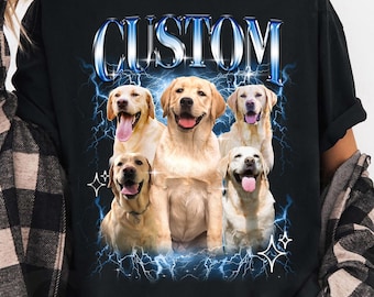 Camiseta personalizada Comfort Colors® con foto de mascota (imitación pirata): Camiseta personalizada para perro, gato o mascota.
