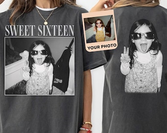 Camiseta Comfort Colors® personalizada con foto vintage y año para los 16 años, 30, 40 años.