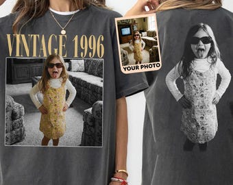 Comfort Colors® Custom Photo Birthday Shirt, Personalized Vintage 1996