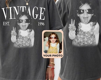 Personalized Photo Vintage Comfort colors Shirt, Custom 30th Photo Birthday tee