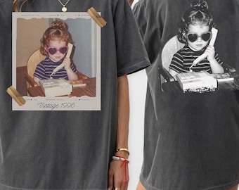 Comfort Colors® custom vintage foto- en jaarshirt, gepersonaliseerd 30e verjaardag, Est 1996