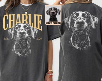 Comfort Colors® Custom Pet Photo And Name Shirt, Personalized Dog Cat Picture EST