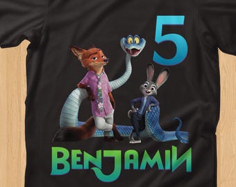 Custom Disney Zootopia 2 Birthday Shirts, Judy Hopps Nick Wilde, Disneyland Family Matching