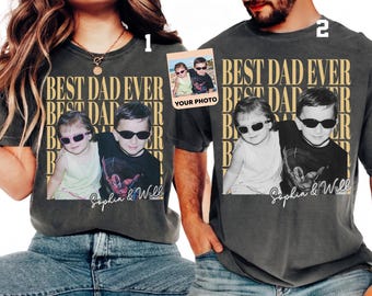 Camiseta Comfort Colors® personalizada para papá con foto de los niños, camiseta personalizada para el Día del Padre, El Mejor Papá del Mundo