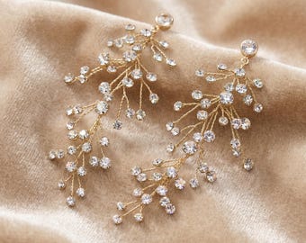 Boho kwastje CZ oorbellen 14K vergulde lange bungel bruids bruiloft partij sieraden cadeau voor haar