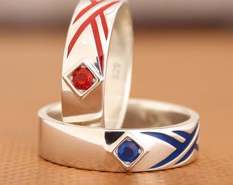 Sterling Silver Darling in Franxx Couple Ring, Anime Cosplay Jewelry