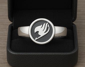 Eterisk symbol, unisex anime-tillbehör, anime-älva-drakdödarens svansinspirerade ring, cosplay-smycken i Natsu-stil