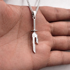 Jujutsu Kaisen Toji Fushiguro Inspired Sword Necklace, Anime Inspired Inverted Spear Of Heaven Dagger Pendant Handmade Necklace image 3