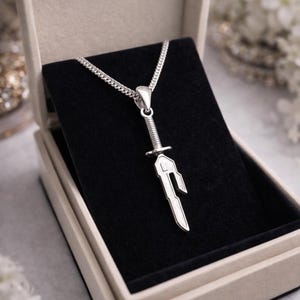 Jujutsu Kaisen Toji Fushiguro Inspired Sword Necklace, Anime Inspired Inverted Spear Of Heaven Dagger Pendant Handmade Necklace image 8
