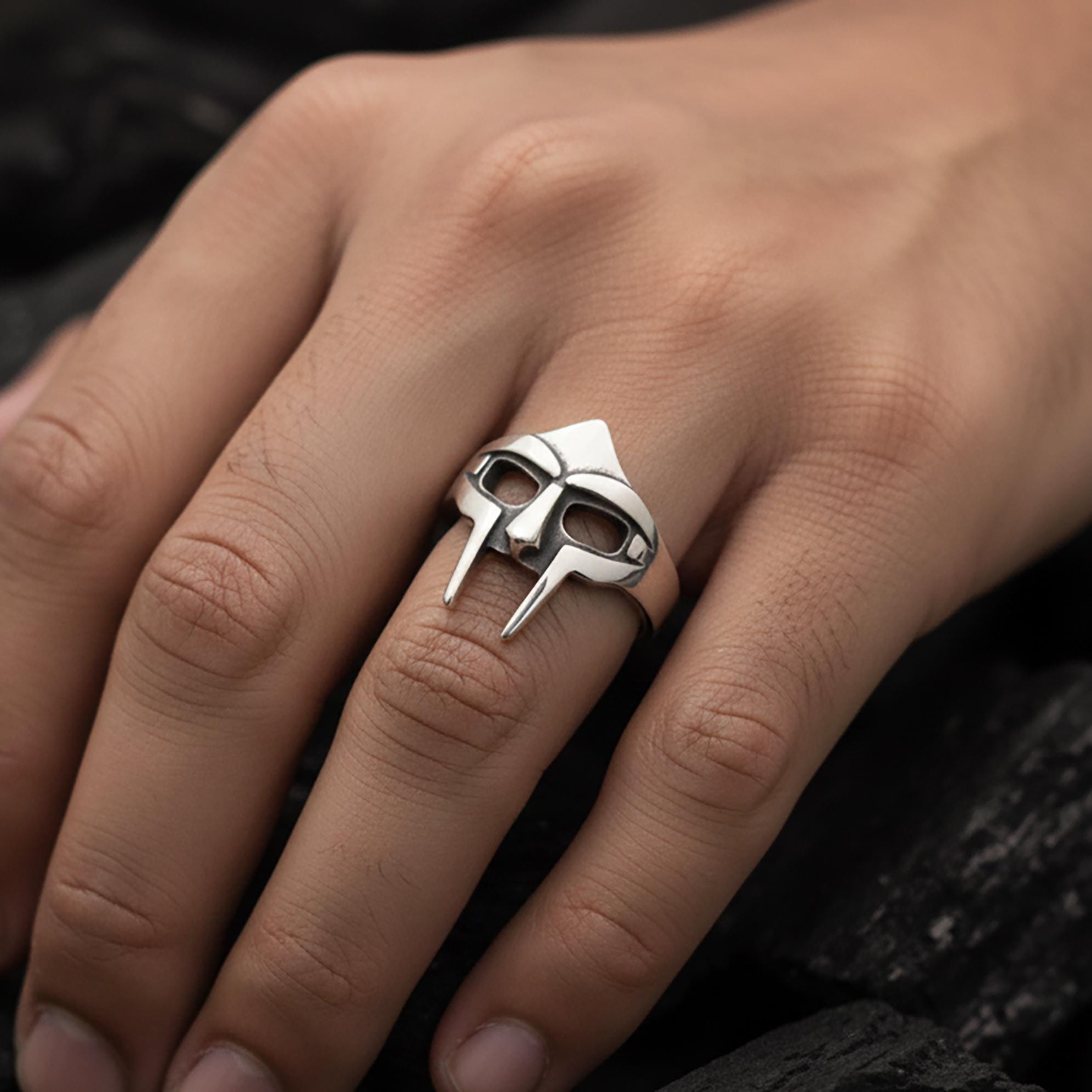 Mf doom ring sterling silver - Etsy 日本