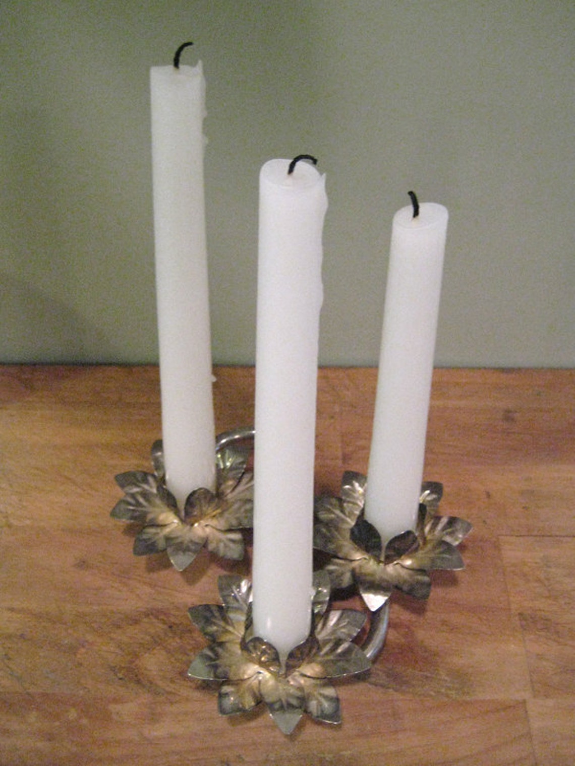 Vintage Metal Flower Candle Holder Etsy