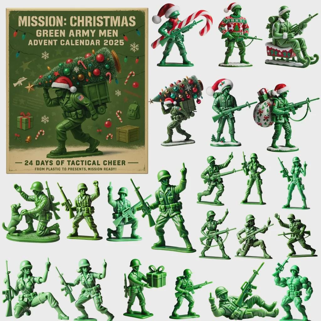 Discover Green Army Men Advent Calendar 2025, 24 Days of Tactical Cheer Military Figurines, Mission Christmas Gift for Veterans and Kids