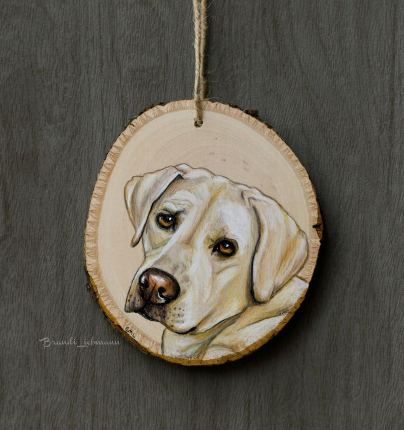 Personalized 4-5 Pet Portrait, Basswood Wood, Custom Dog Ornament, Colored Pencil Painting, Furbaby Gift, Pet Memorial, Loving Memory image 10