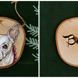 Personalized 4-5 Pet Portrait, Basswood Wood, Custom Dog Ornament, Colored Pencil Painting, Furbaby Gift, Pet Memorial, Loving Memory image 8