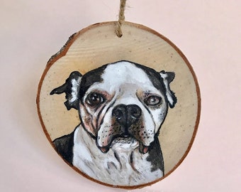 Personalized 3-4" Pet Portrait, Custom Dog Ornament, Colored Pencil Painting, Birch Basswood Wood, Gift, Pet Memorial, Loving Memory