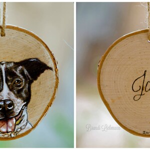 Personalized 4-5 Pet Portrait, Basswood Wood, Custom Dog Ornament, Colored Pencil Painting, Furbaby Gift, Pet Memorial, Loving Memory image 7