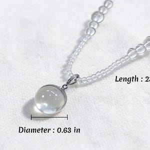 Natural Clear Quartz Crystal Ball Pendant Necklace | Handmade Chakra Healing Jewelry | Spiritual Gift image 11