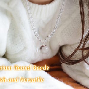 Natural Clear Quartz Crystal Ball Pendant Necklace | Handmade Chakra Healing Jewelry | Spiritual Gift image 2