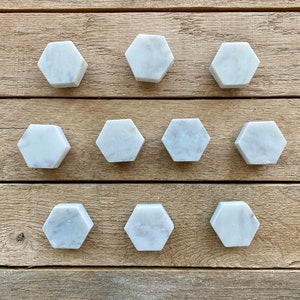 INVENTORY SALE - Marble Hexagon 1" Magnets Set of 10 - Ready to Ship