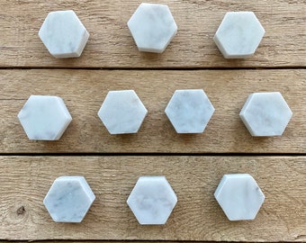 INVENTORY SALE - Marble Hexagon 1" Magnets Set of 10 - Ready to Ship