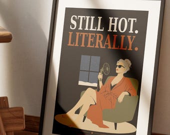 Club de Menopausia y Ola de Calor en la Mediana Edad – Póster con Mensaje Moderno