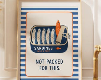 No estaba preparado para esto – Lámina artística de sardinas – Póster motivacional