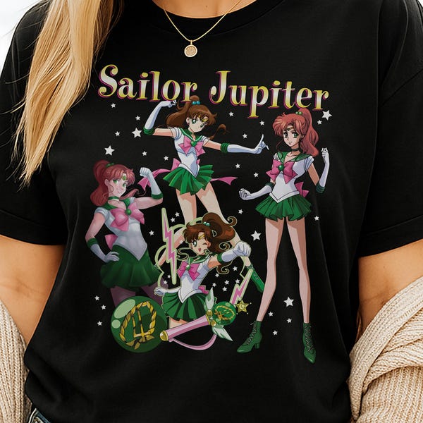 Sailor Jupiter Shirt, Vintage Anime Sailor Moon Tee
