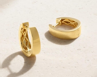 Brincos de argola em ouro 14k, brincos de argola em formato de gota, brincos de argola cônicos, brincos de argola tipo huggie em formato de gota, brincos ciganos em ouro, um item indispensável para todas as mulheres.