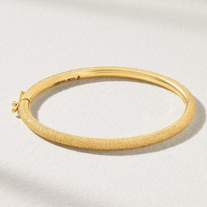 Bracciale in oro massiccio 9K/14K • Kada in oro pesante testurizzato