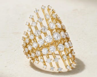 18K Solid Gold Diamond Eternity Band, Stacking Bridal Ring