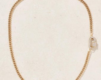 Colar com corrente cubana em ouro amarelo maciço 14K, 5 mm de espessura, fecho mosquetão.